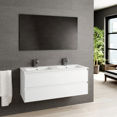 Eviva Bloom 48″ Matt White Bathroom Vanity with White Integrated Porcelain Sink Vanity Eviva